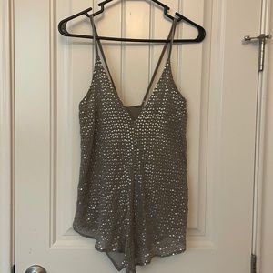 Zara grey sequin top